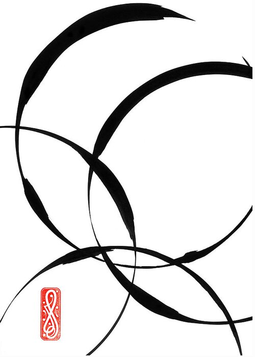 Zen Greeting Card featuring the painting Zen Circles 2 by Hakon Soreide