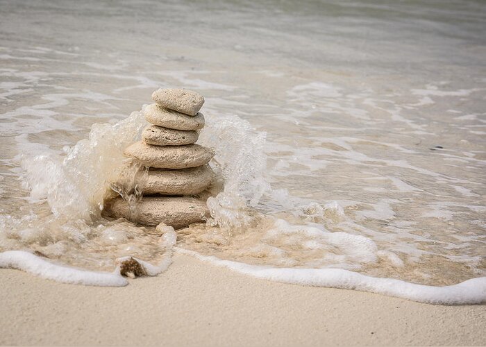 Stone Stack Greeting Card featuring the photograph Zen Stones by Mark Rogers