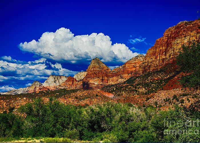 Zion Canyons Utah Greeting Card featuring the photograph Zion Range by Rick Bragan