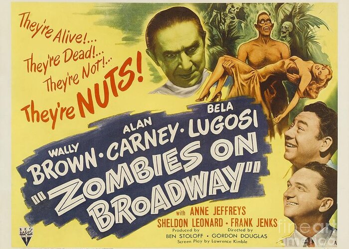 Vintage Greeting Card featuring the photograph Zombies On Broadway by Action