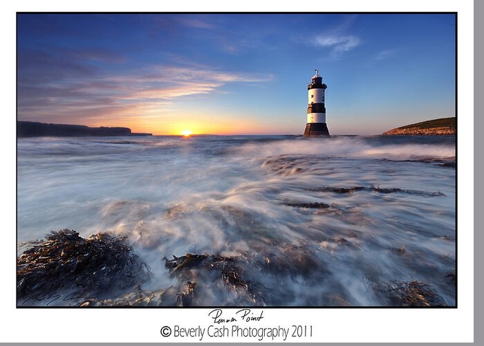 Seascape Greeting Card featuring the photograph Penmon Point Lighthouse by B Cash