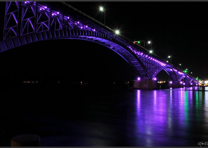  Greeting Card featuring the photograph 004 Peace Bridge Honoring BREAST CANCER 2012 SERIES by Michael Frank Jr