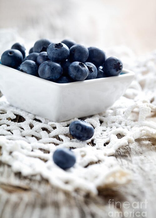 Antioxidant Greeting Card featuring the photograph Blueberries #1 by Kati Finell