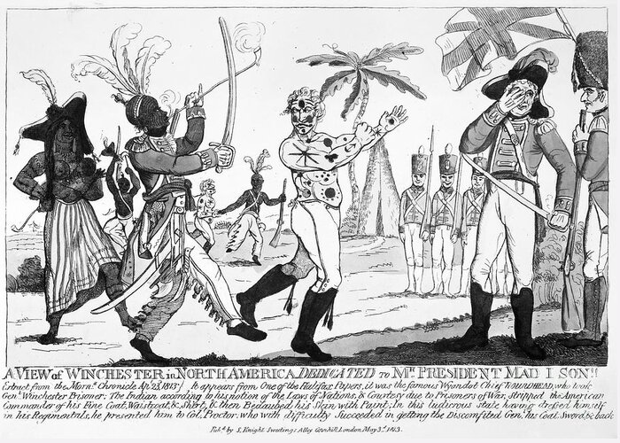1813 Greeting Card featuring the photograph Cartoon: War Of 1812 #1 by Granger