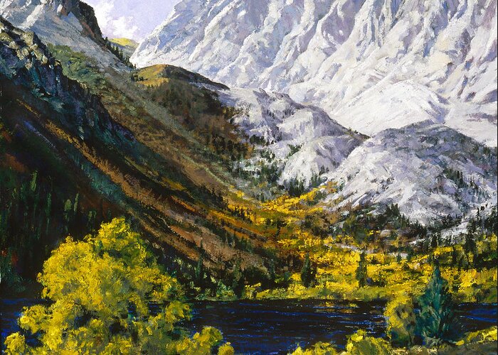 Oil Landscape Greeting Card featuring the painting Convict Lake #1 by Mark Lunde