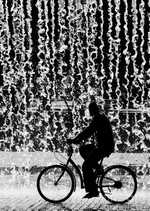 Backdrop Greeting Card featuring the photograph Cycling Silhouette #1 by Carlos Caetano