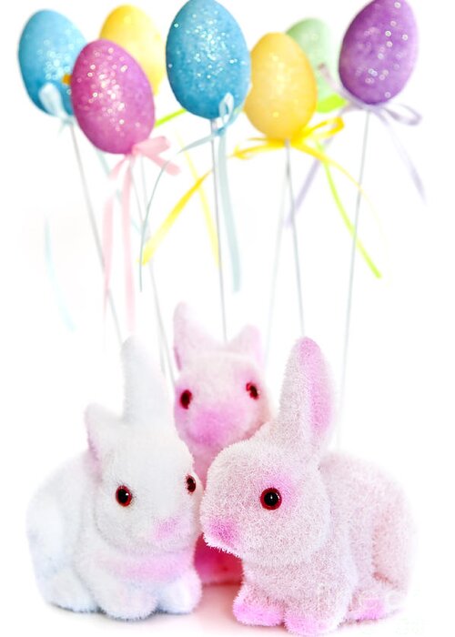 Easter Greeting Card featuring the photograph Easter bunny toys 1 by Elena Elisseeva
