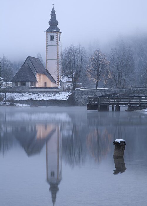 Bohinj Greeting Card featuring the photograph First dawn #1 by Ian Middleton
