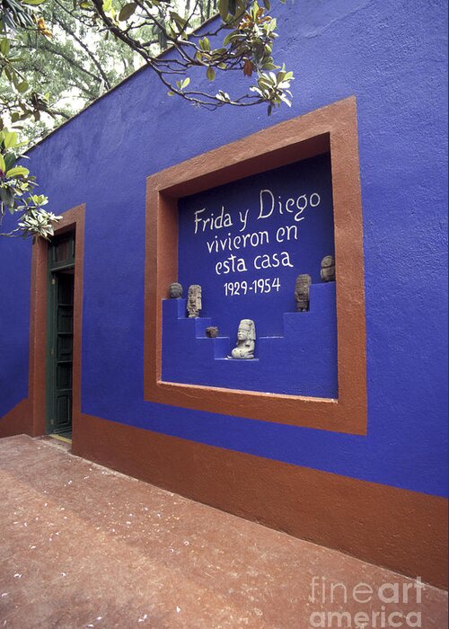 Mexico City Greeting Card featuring the photograph FRIDA KAHLO MUSEUM Mexico City #1 by John Mitchell