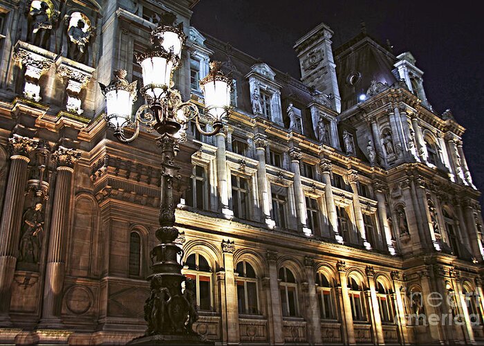 Architecture Greeting Card featuring the photograph Hotel de Ville in Paris 2 by Elena Elisseeva