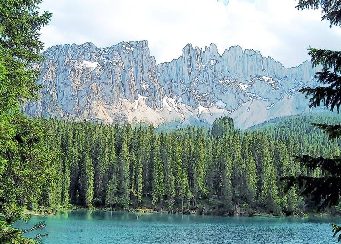 Europe Greeting Card featuring the photograph Lake Carezza Dolomites Italy #1 by Joseph Hendrix