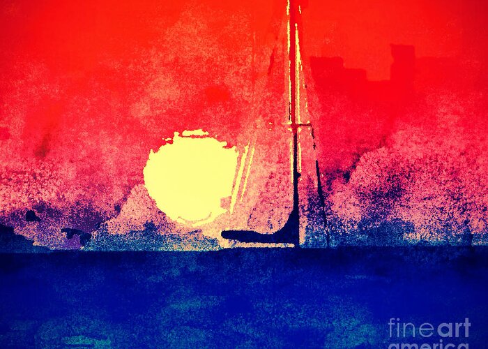 Sailboat Greeting Card featuring the photograph Last Boat Leaving #2 by Xine Segalas