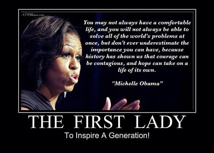 First Lady Greeting Card featuring the photograph Michelle Obama #1 by Nigel Williams
