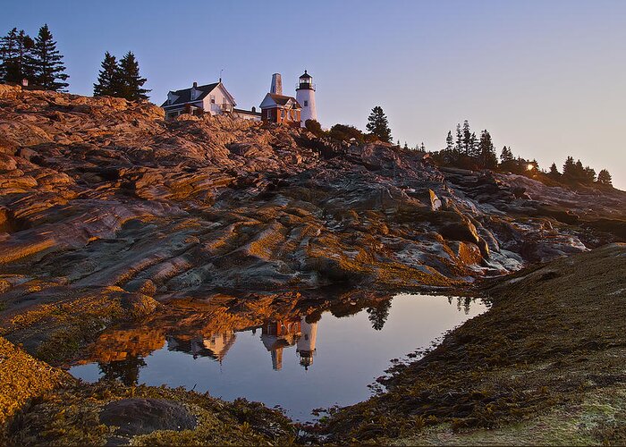 Lighthouse Greeting Card featuring the photograph Pemaquid Point Lighthouse #1 by Dale J Martin