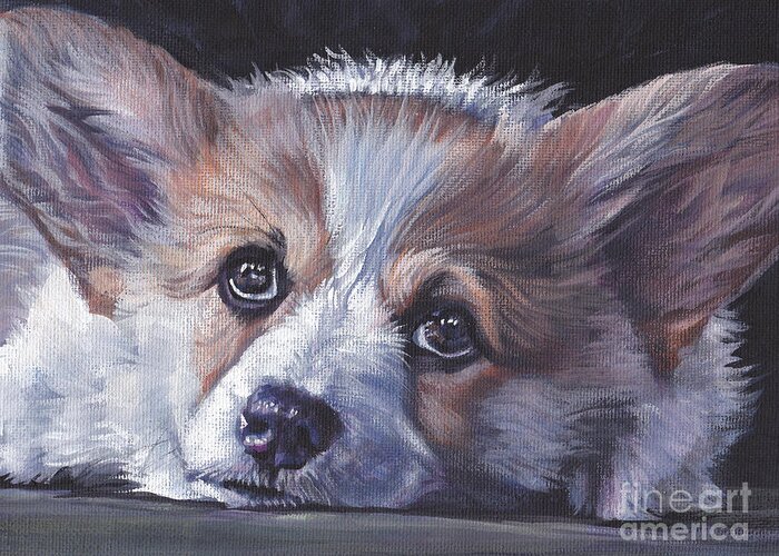 Pembroke Welsh Corgi Greeting Card featuring the painting Pembroke Welsh Corgi #1 by Lee Ann Shepard