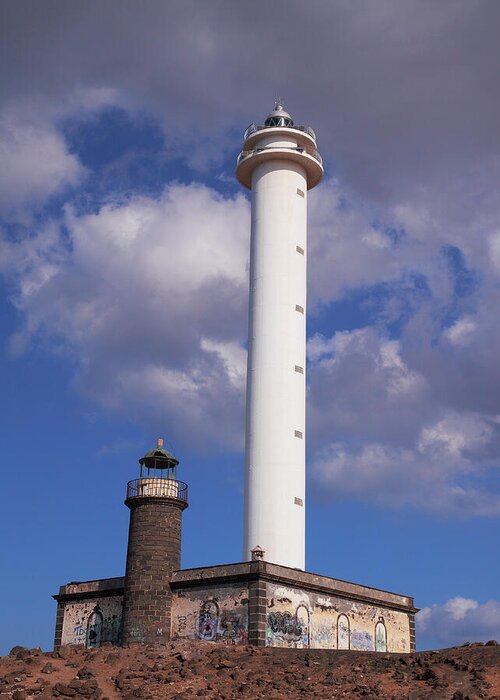 Lehtokukka Greeting Card featuring the photograph Playa Blanca lighthouses by Jouko Lehto