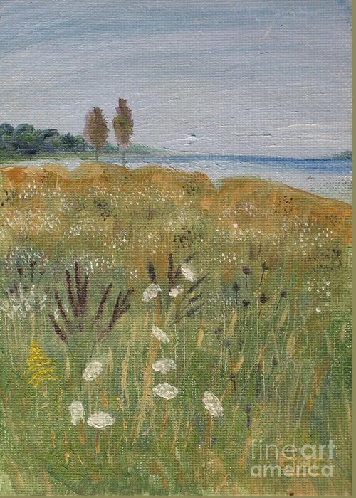 Meadow Greeting Card featuring the painting Queen Anne's Lace by Jackie Irwin