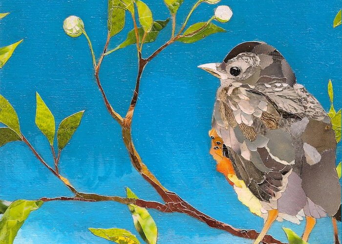  Birds Greeting Card featuring the mixed media Ready to Leave, 2nd of 4 by Robin Birrell