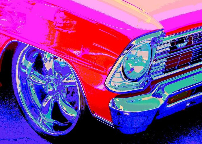 Chevy Nova Greeting Card featuring the photograph Real Red Nova SS #1 by Chuck Re