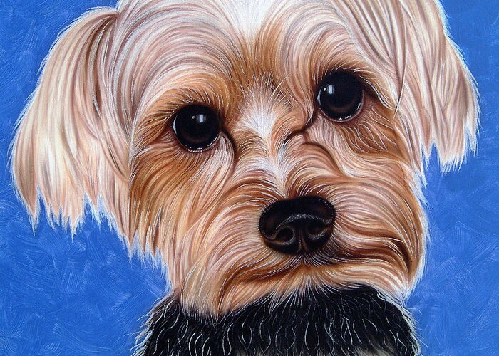 Small Dogs/toy Dogs/dogs/small Pets/cute Greeting Card featuring the painting Terrier #1 by Dan Menta