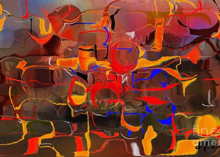 Abstract Prints Greeting Card featuring the digital art Traces #1 by D Perry