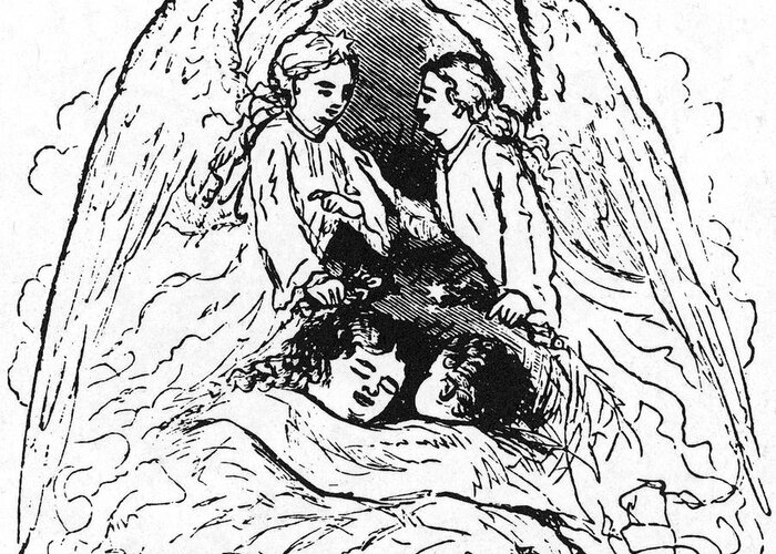19th Century Greeting Card featuring the photograph Angels #2 by Granger