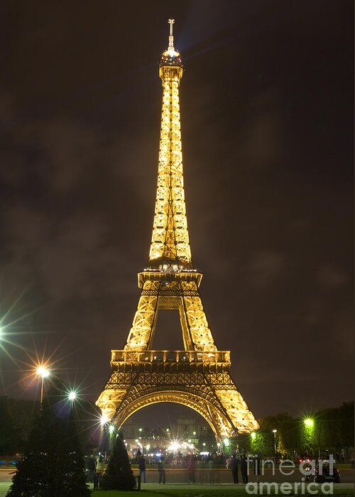 Tour Greeting Card featuring the photograph Eiffel tower by night #7 by Fabrizio Ruggeri