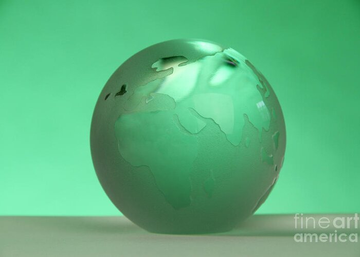 Globe Greeting Card featuring the photograph Glass Globe #2 by Photo Researchers, Inc.