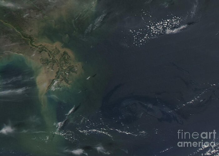 Oil Spill Greeting Card featuring the photograph Gulf Oil Spill, April 2010 #2 by Nasa