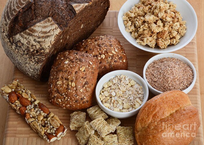 Bread Greeting Card featuring the photograph High Fiber Food #2 by Photo Researchers, Inc.