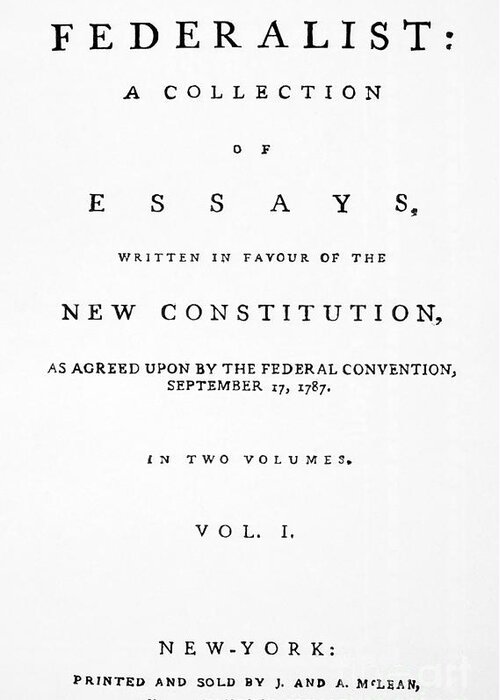 1788 Greeting Card featuring the photograph The Federalist, 1788 #2 by Granger