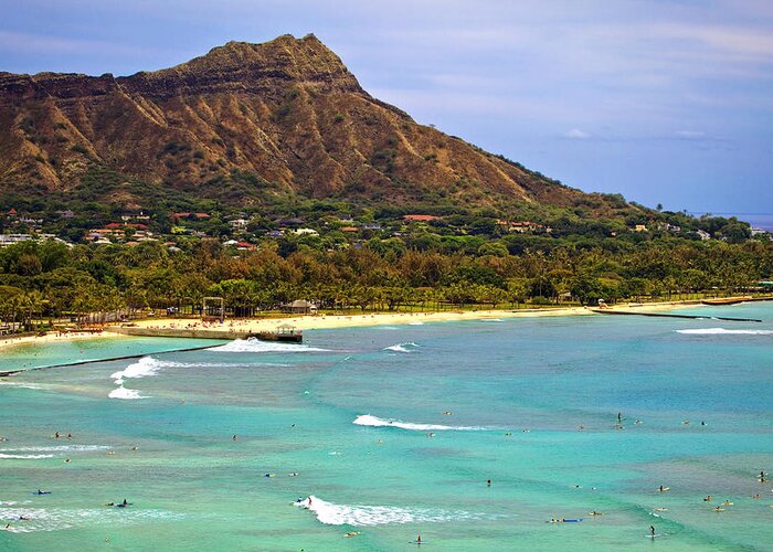 Above Greeting Card featuring the photograph Diamond Head #3 by Tomas del Amo - Printscapes
