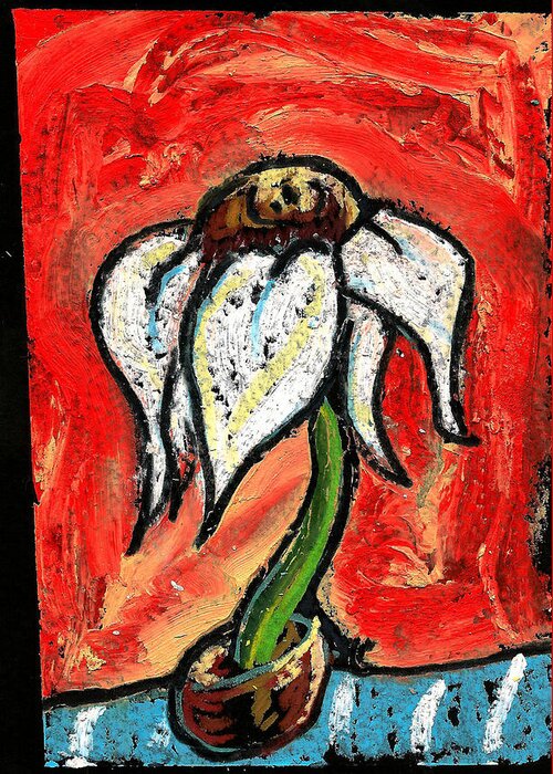  Greeting Card featuring the painting Imaginary Flower Series 2011 #3 by Gustavo Ramirez
