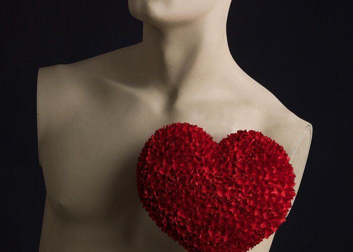 Affection Greeting Card featuring the photograph Red heart #3 by Bernard Jaubert