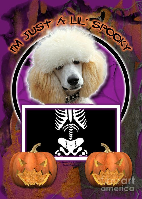 Poodle Greeting Card featuring the digital art I'm Just a Lil' Spooky Poodle #4 by Renae Crevalle