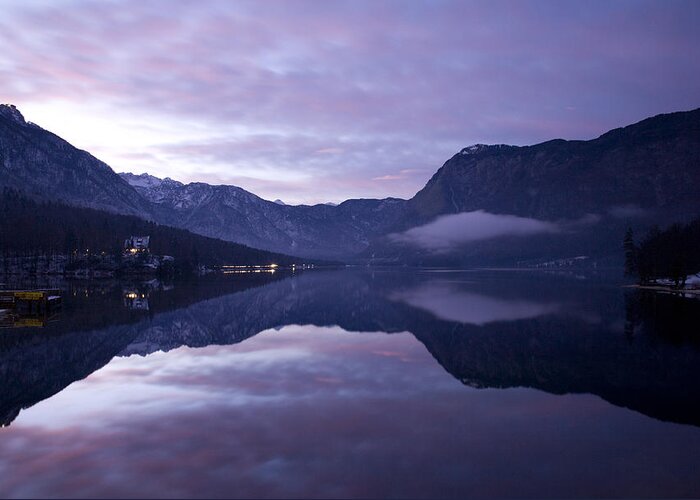 Bohinj Greeting Card featuring the photograph First sunset of the year #5 by Ian Middleton