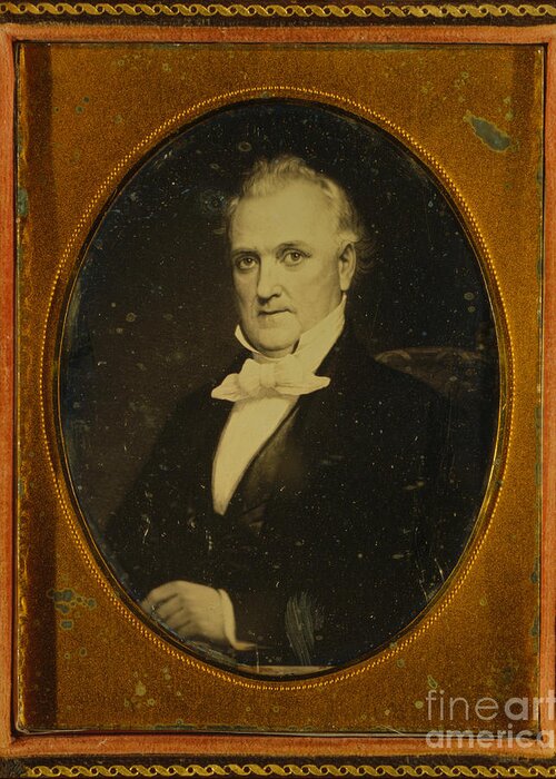 Government Greeting Card featuring the photograph James Buchanan, 15th American President #5 by Photo Researchers