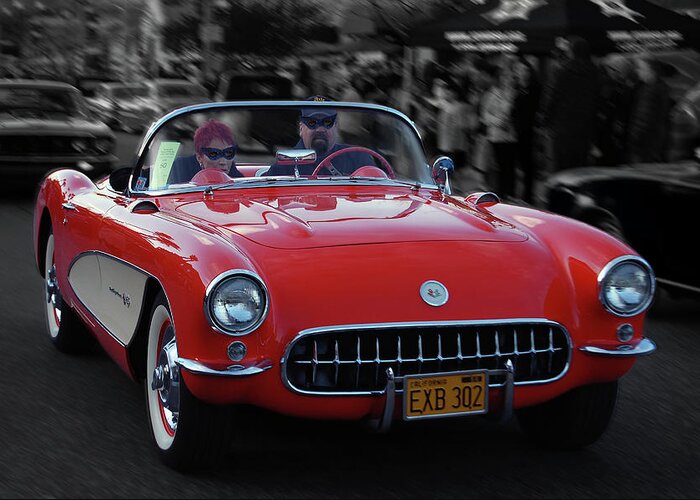 57 Greeting Card featuring the photograph 57 Fuel Injected Vette by Bill Dutting