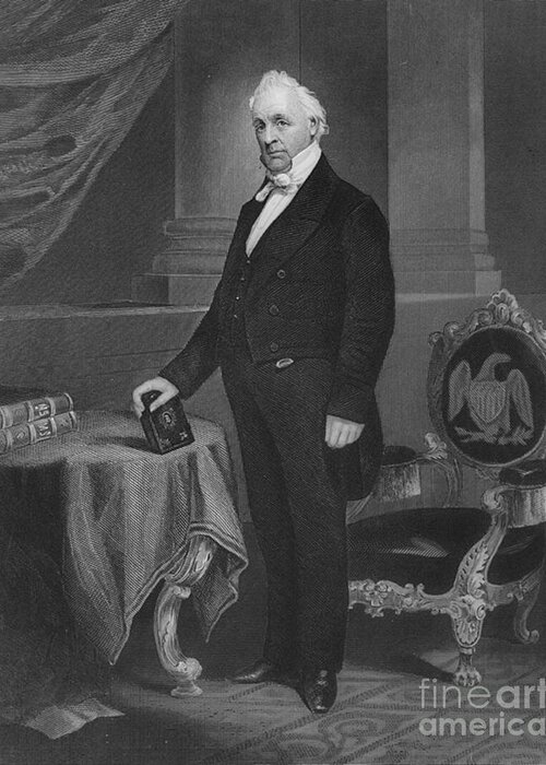 Government Greeting Card featuring the James Buchanan, 15th American President #6 by Photo Researchers