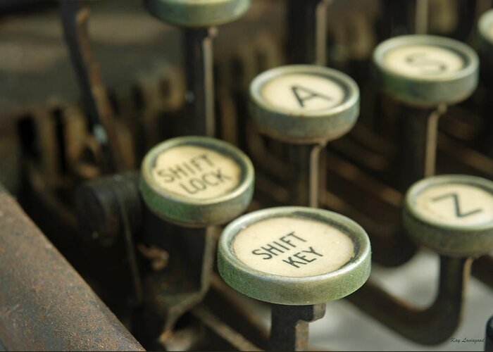 Typewriter Greeting Card featuring the photograph Remington 11 Detail #3 by Kay Lovingood