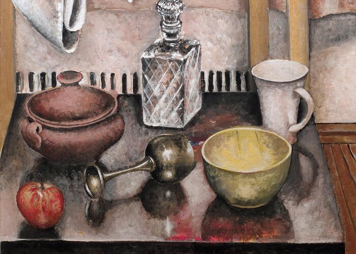 Still Life Greeting Card featuring the painting Still life #7 by Vladimir Kezerashvili