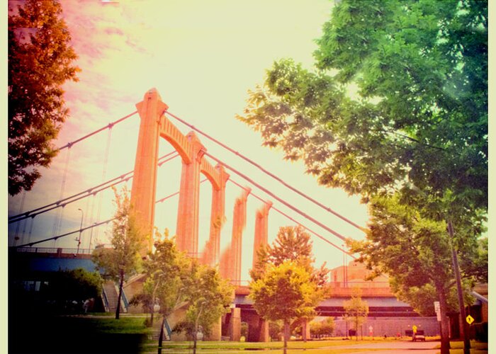 August 2011 Greeting Card featuring the digital art A Bridge in Minneapolis by Susan Stone