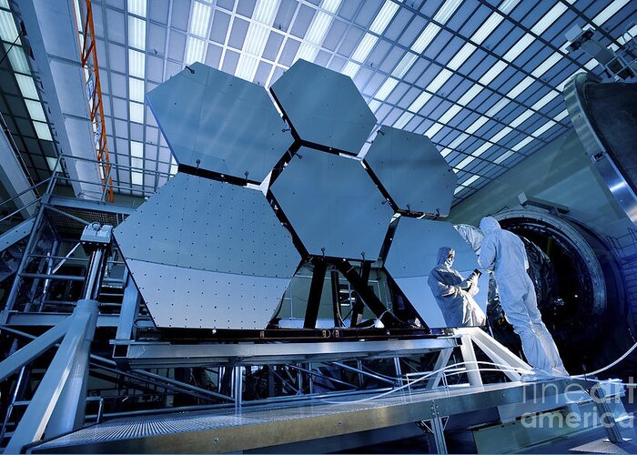 Experiment Greeting Card featuring the photograph A James Webb Space Telescope Array by Stocktrek Images