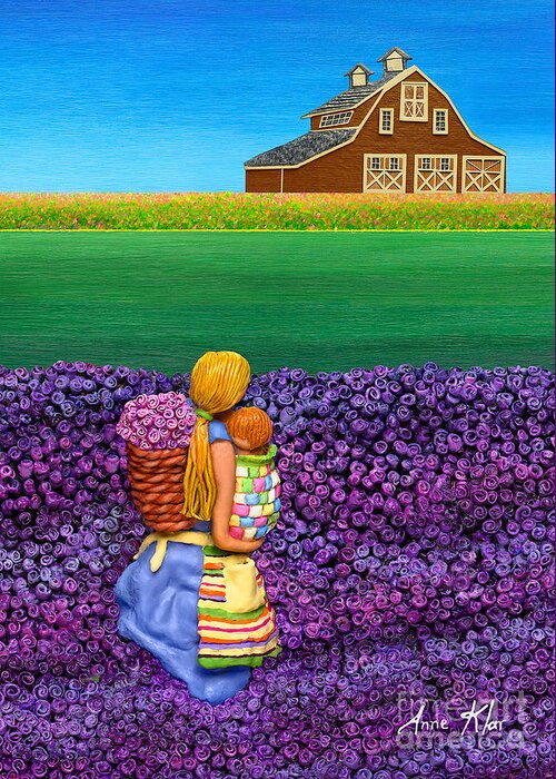 Flowers Greeting Card featuring the sculpture A MOMENT - Crop Of Original - To See Complete Artwork Click View All by Anne Klar