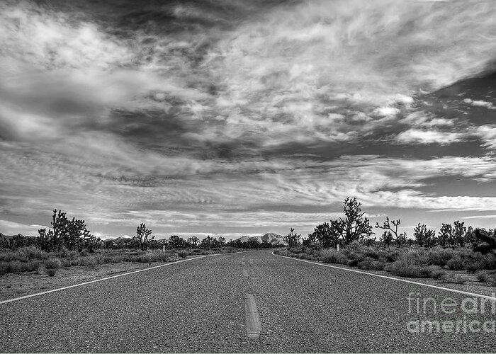 Road Greeting Card featuring the photograph A Road Through The Mojave National Preserve by Eddie Yerkish