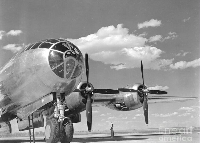 B-29 Greeting Card featuring the photograph A U.s. Army Air Forces B-29 by Stocktrek Images