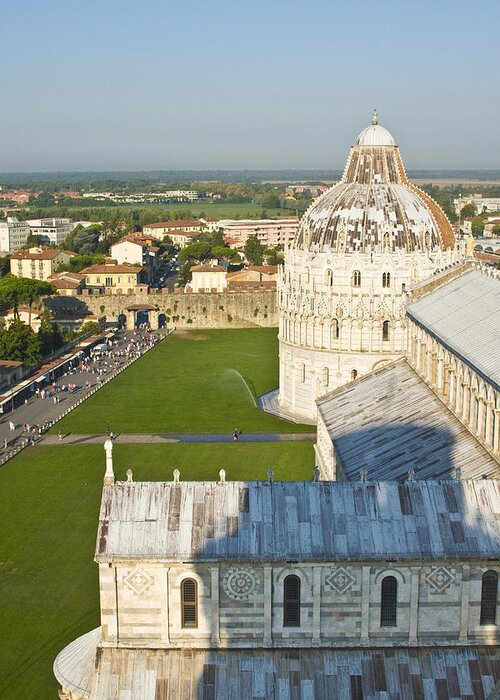 Leaning Tower Greeting Card featuring the photograph A View from the Bell Tower of Pisa by Richard Henne
