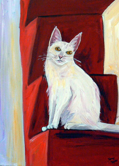 Cat Greeting Card featuring the painting Abigail by Terry Taylor