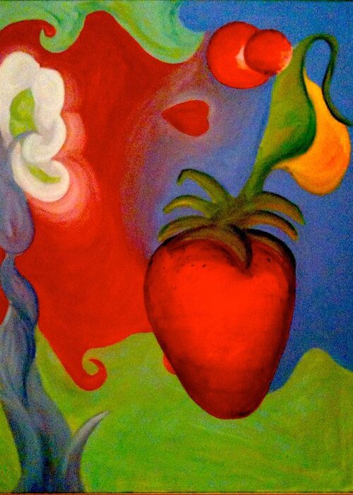 Fruit Greeting Card featuring the painting Abstract Art by Katie Victoria Tolley