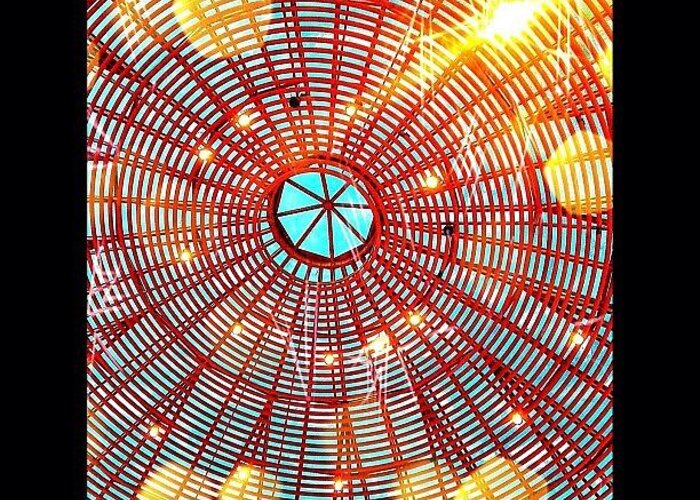 Photoparade Greeting Card featuring the photograph #abstract #ceiling #light #igdaily by Matt Turner